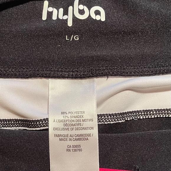 Hyba assorted top and Capri stretched yoga/exercise women’s large Flower -black - Picture 6 of 9